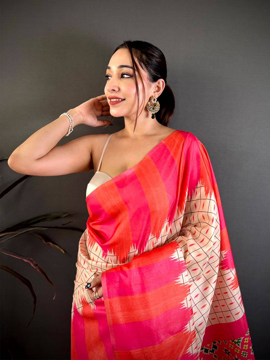 Traditional Ikkat Printed Tussar Saree