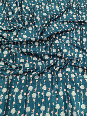 Teal Kalamkari Digital Printed Saree

