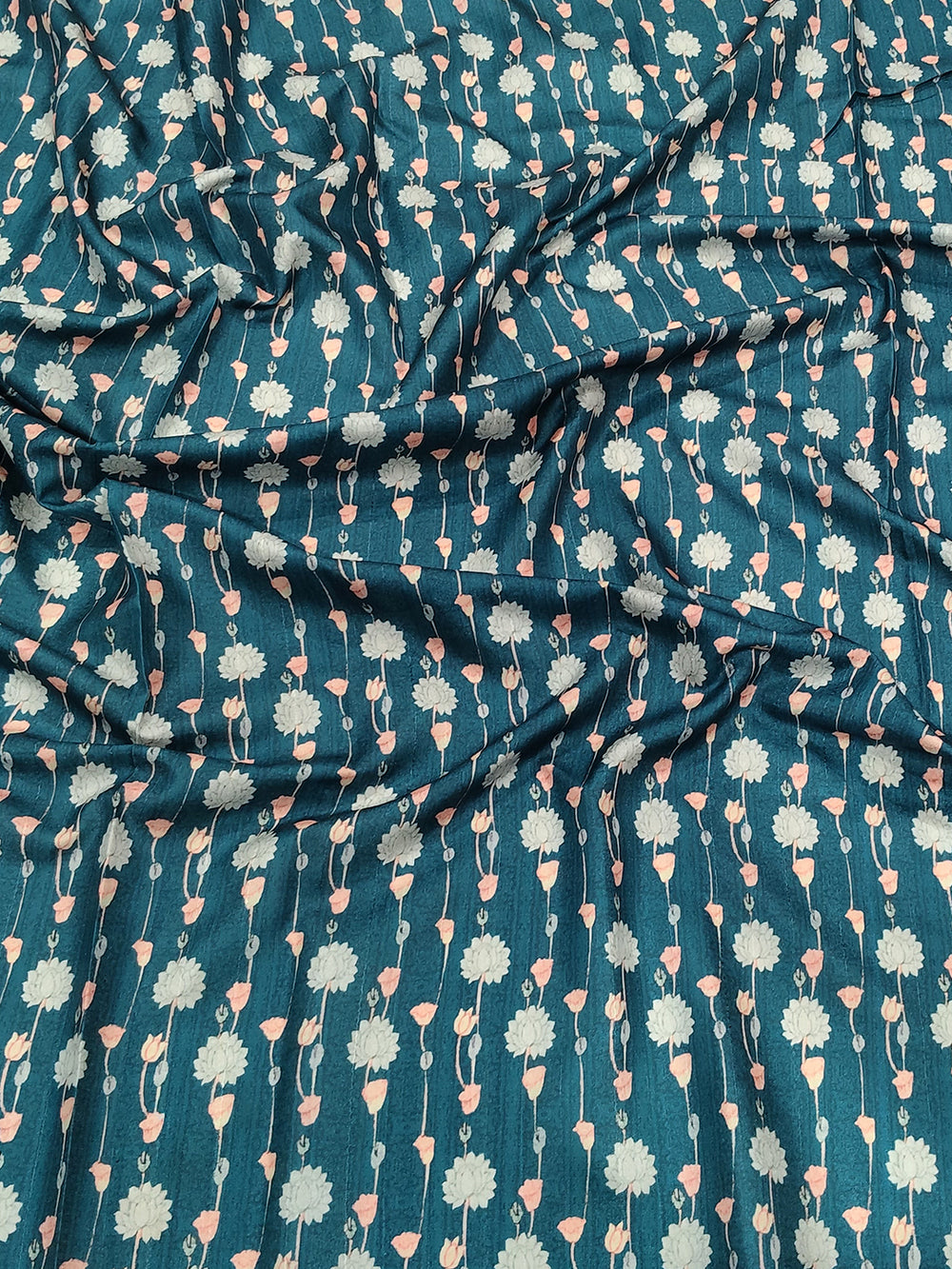 Teal Kalamkari Digital Printed Saree