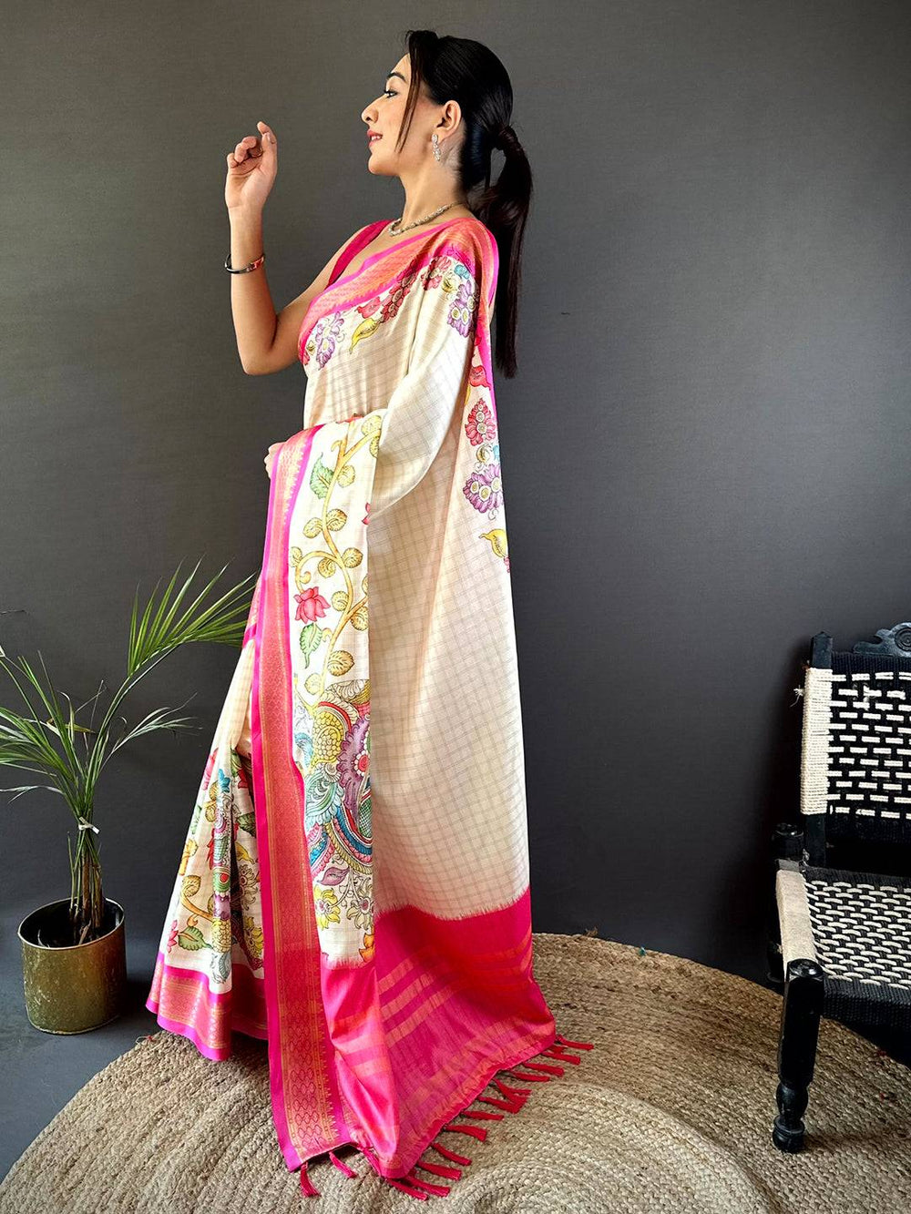Pink Soft Gadwal Uppada Silk Saree