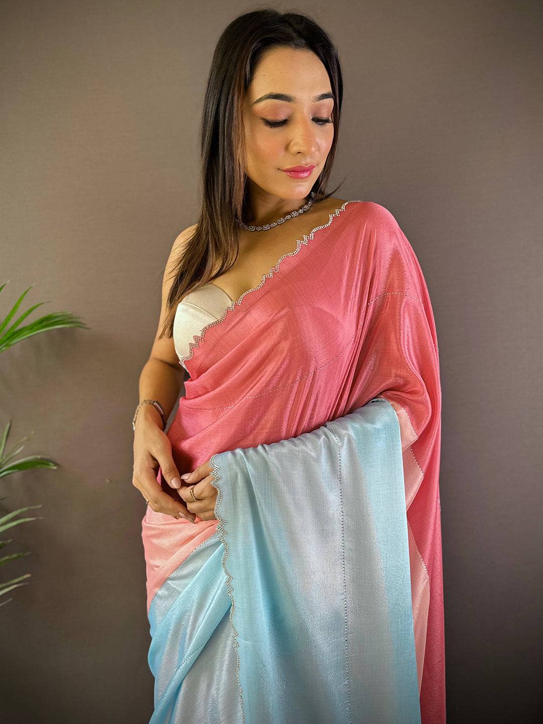 Aura Stone Cut Work Border Saree

