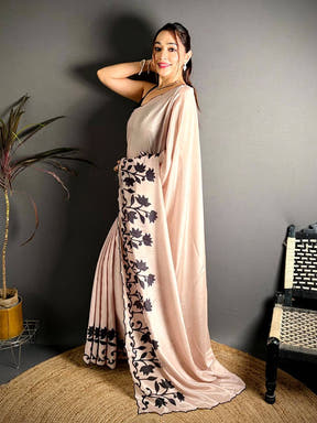 Stylish Soft Chiffon Resham Cutwork Saree