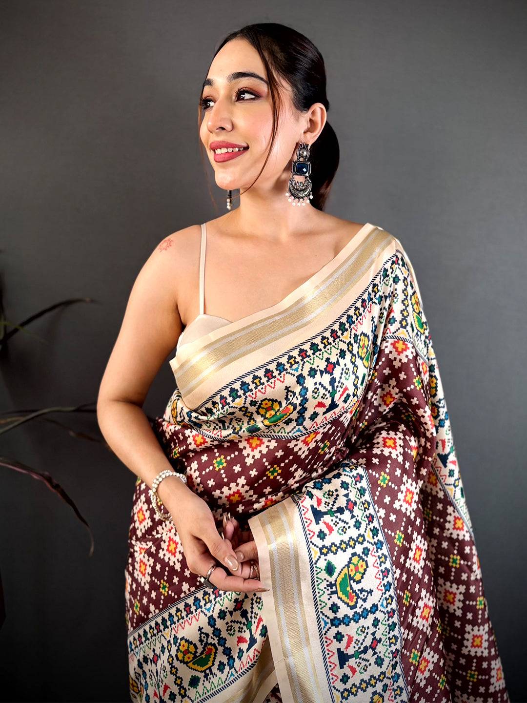 Vibrant Soft Kanchi Silk Digital Patola Saree