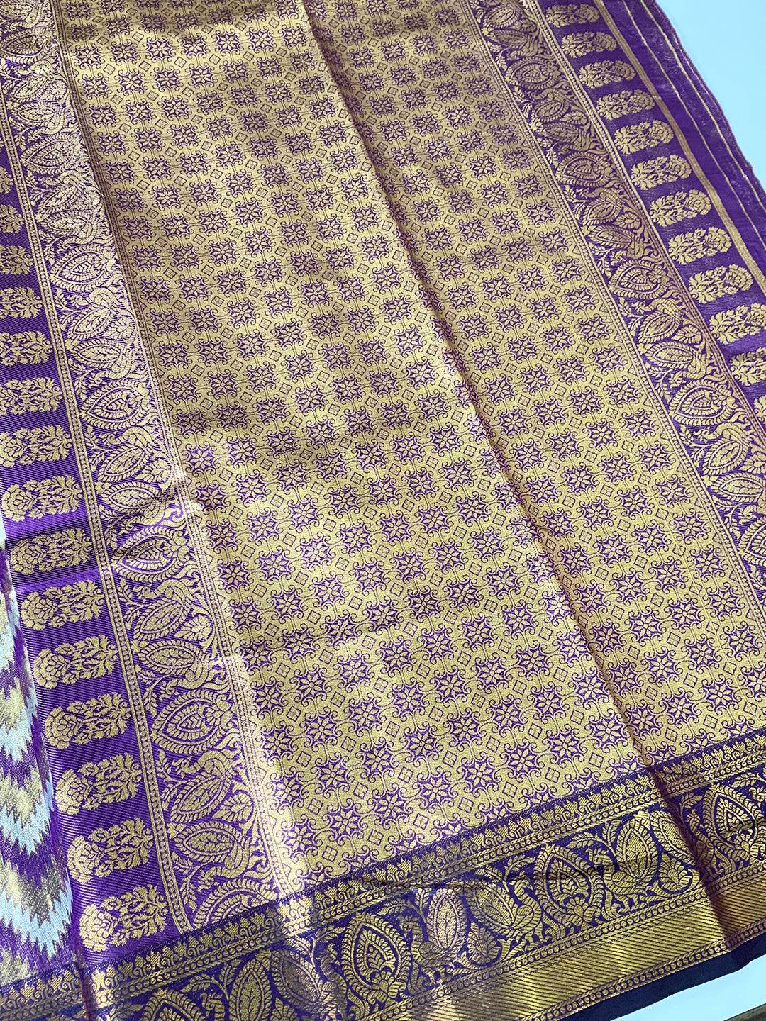 Vibrant Lavender Zigzag Chevron Saree