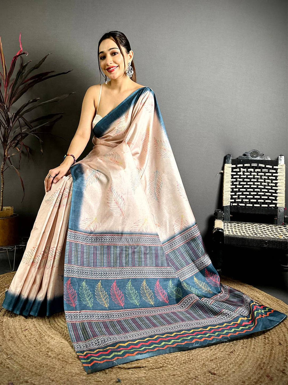 Classic Manipuri Tussar Katha Saree