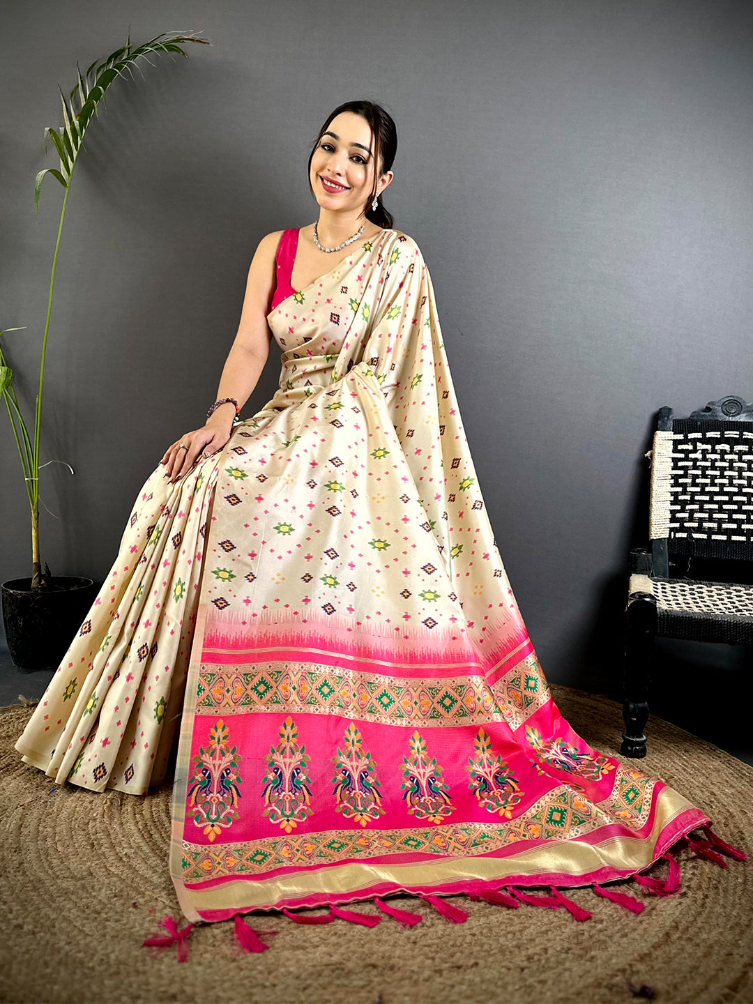 Heritage Ikkat Print Gamthi Saree
