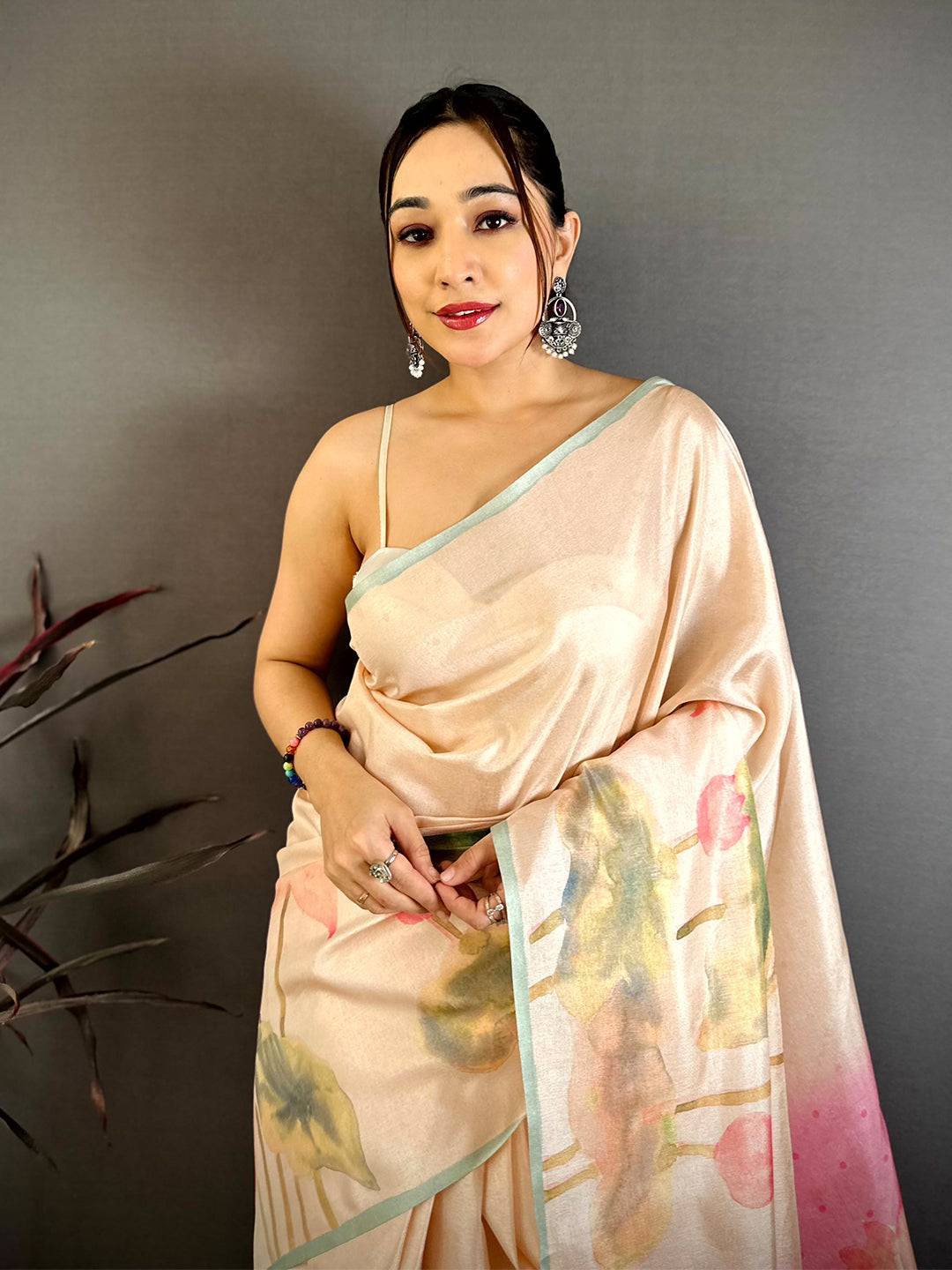 Regal Barbie Tone Lotus Saree