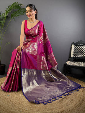 Wine Majesty Soft Silk Saree
