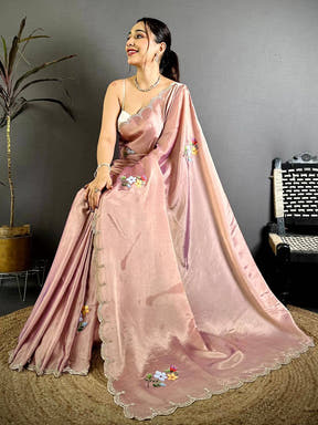 Stylish Digital Floral Satin Silk Saree