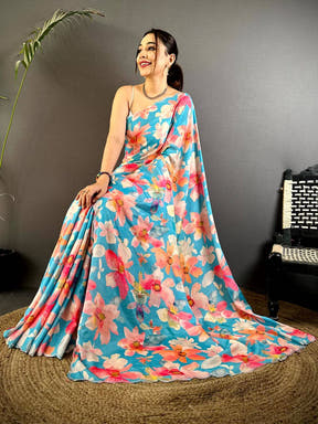 
Elegant Swarovski Chinnon Floral Saree