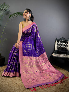 Royal Purple Soft Silk Pattu Saree