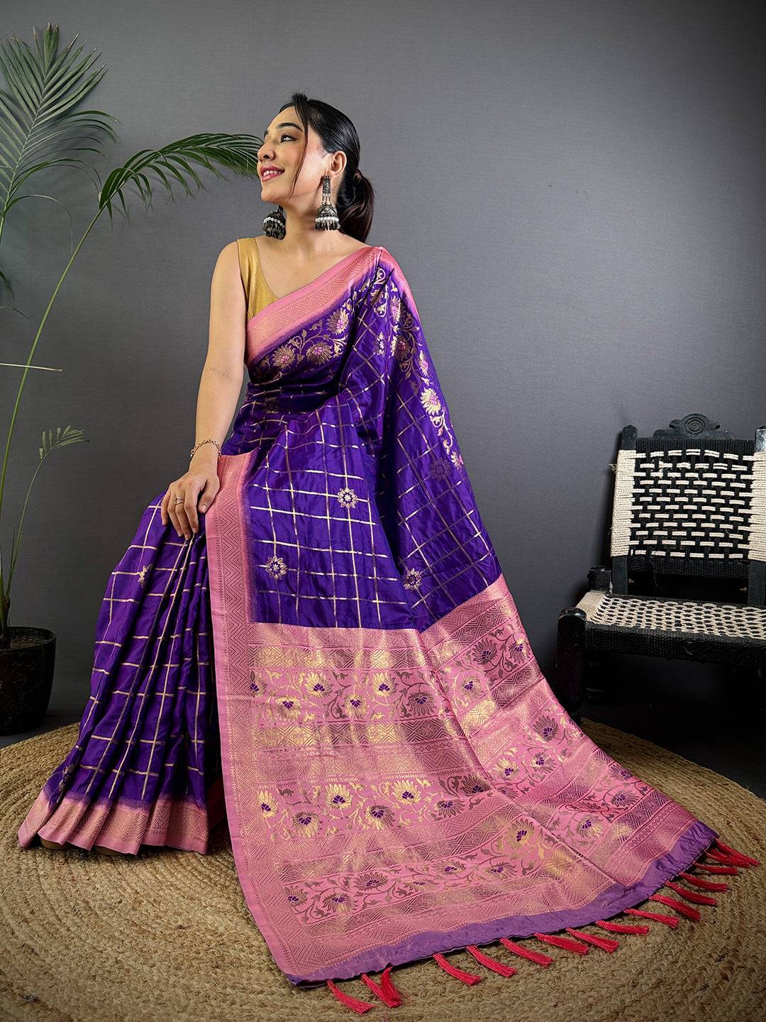 Royal Purple Soft Silk Pattu Saree