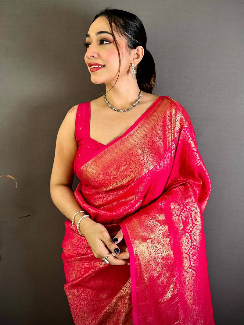 Classic Kanjivaram Self Gold Zari Weave Saree