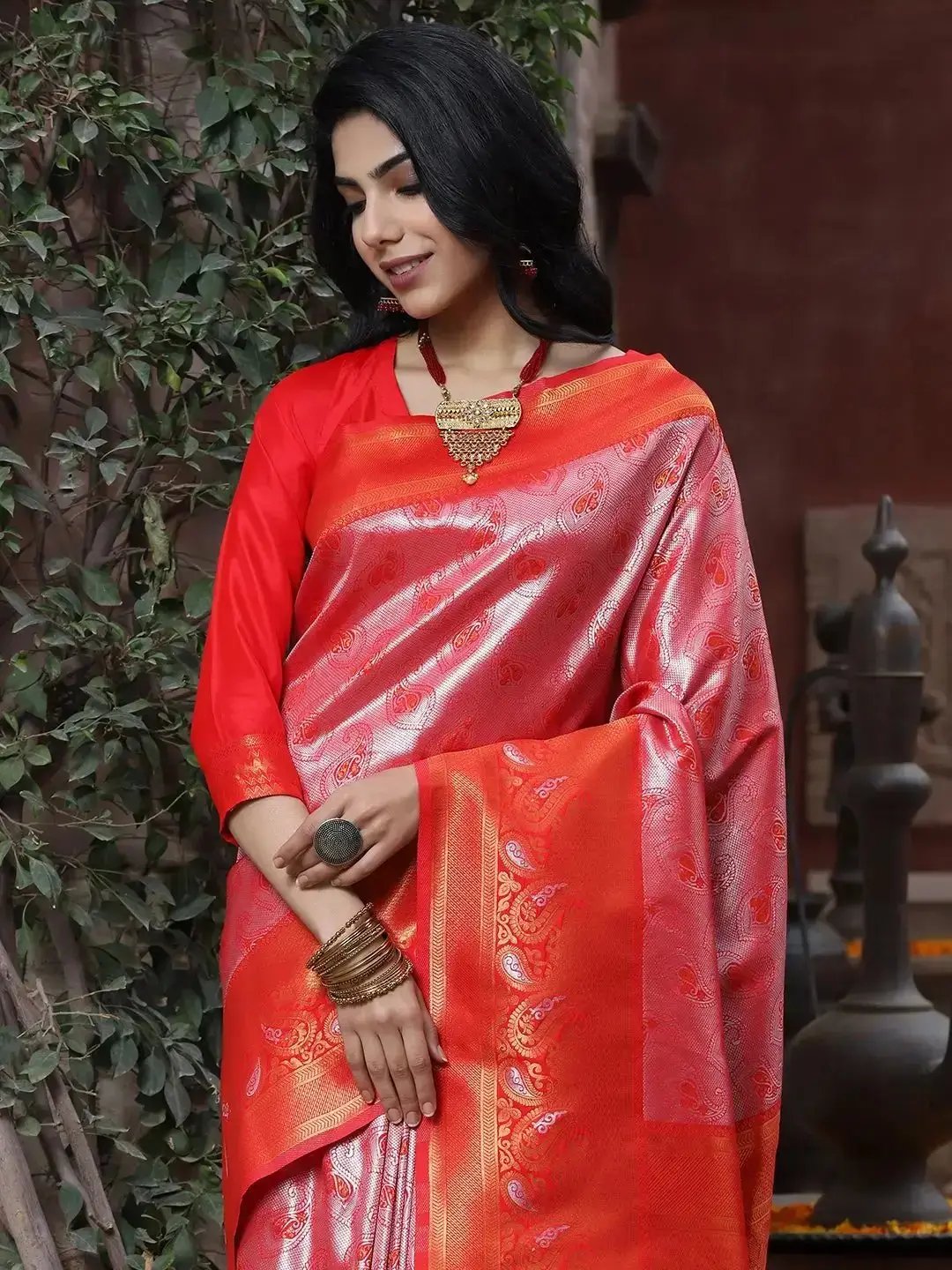 Kanjivaram Silk Saree With Zari Work