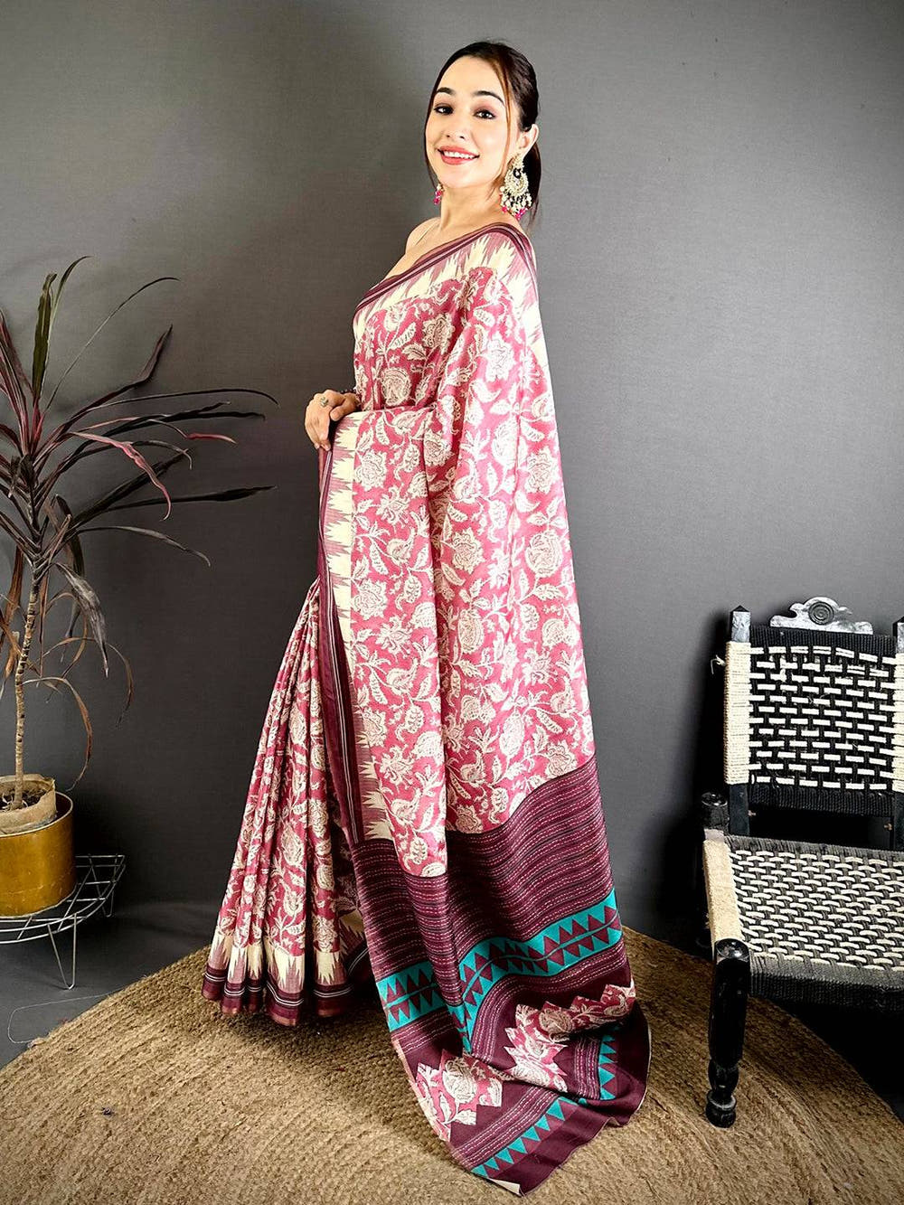 Royal Block Print Soft Zarna Silk Saree