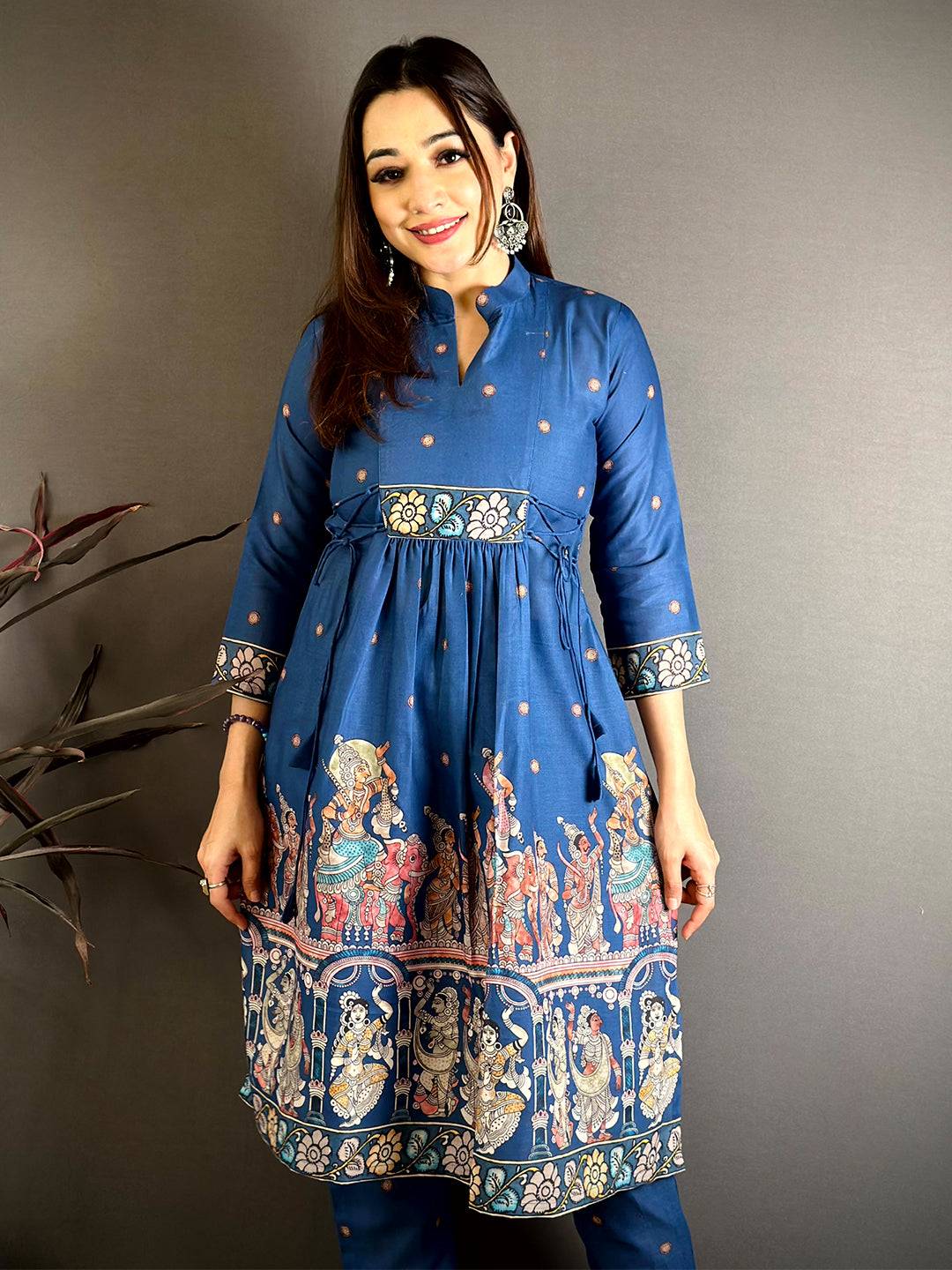 Royal Kalamkari Collar Style Kurti