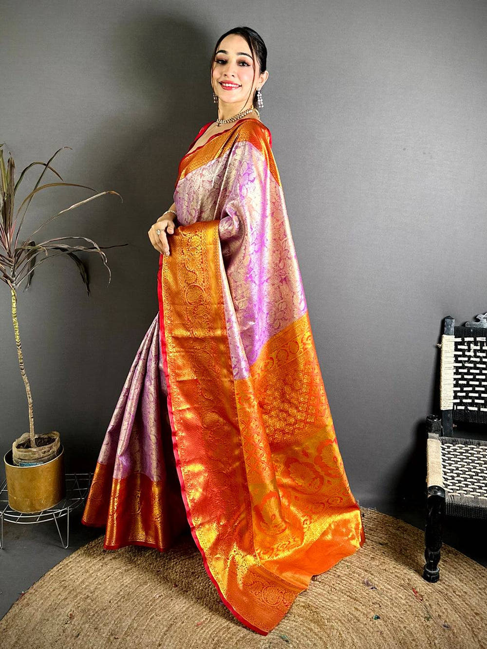 Stylish Dharmavaram Zari Woven Pattu Saree