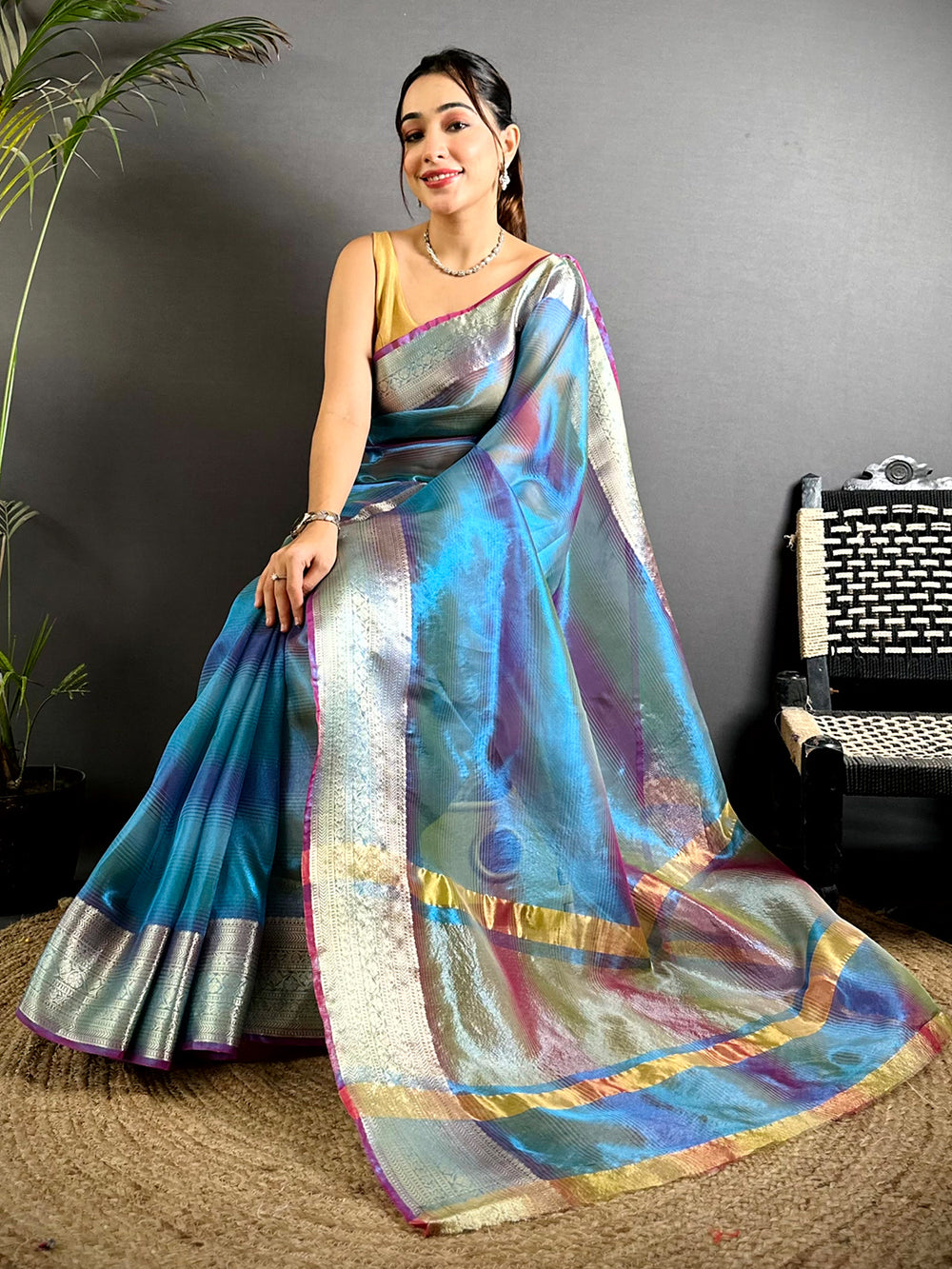 Radiance Dual Tone Tissue Silk Saree