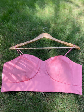 Pink blouse for navy satin georgette saree