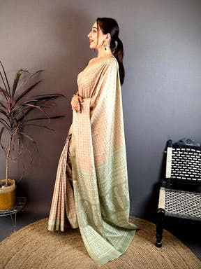Classic Soft Tussar Bagh Print Saree