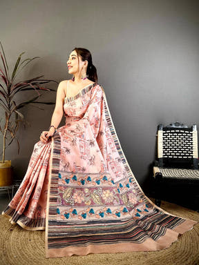 Heritage Tussar Block Print Saree