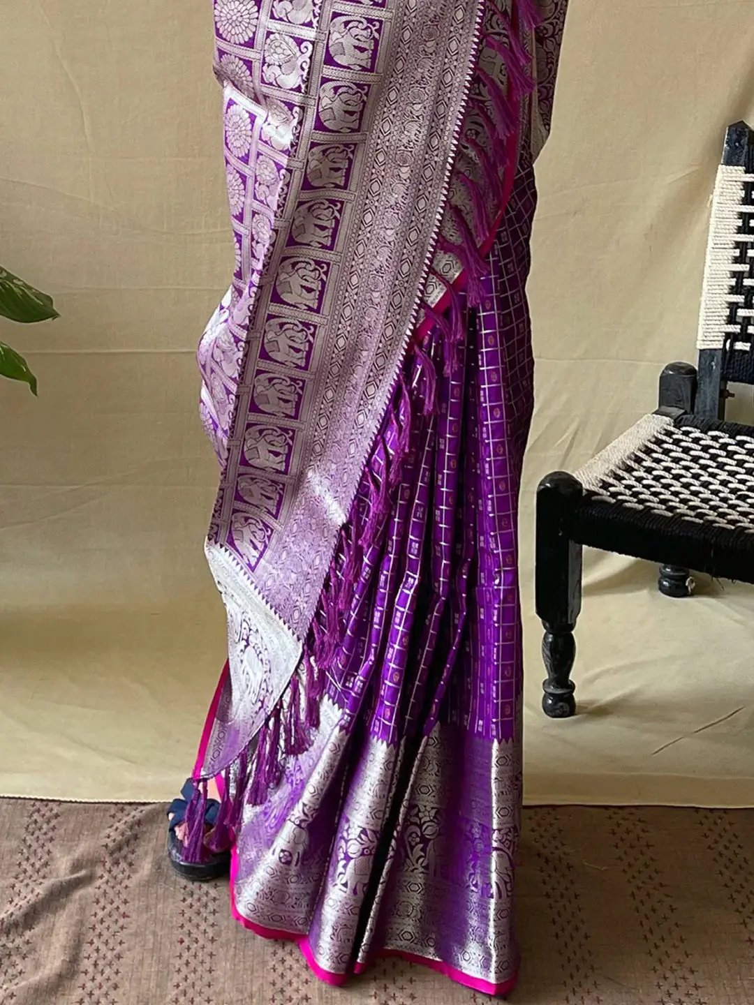  Traditional Purple Colour Banarasi Saree
