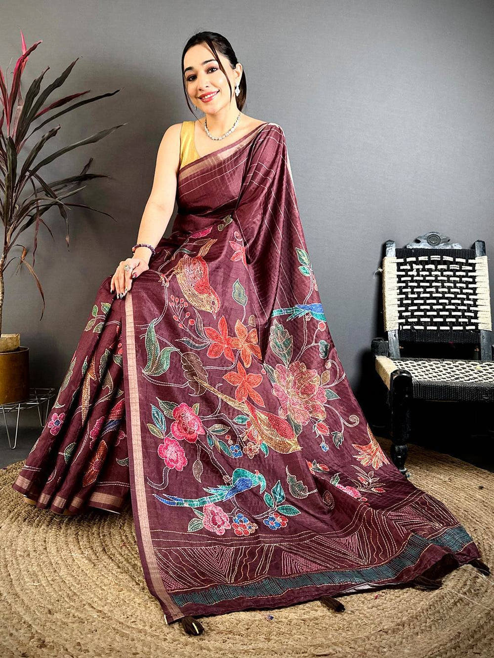 Radiance Tussar Ghicha Katha Art Saree