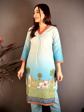 Heritage Pichwai Straight Kurti