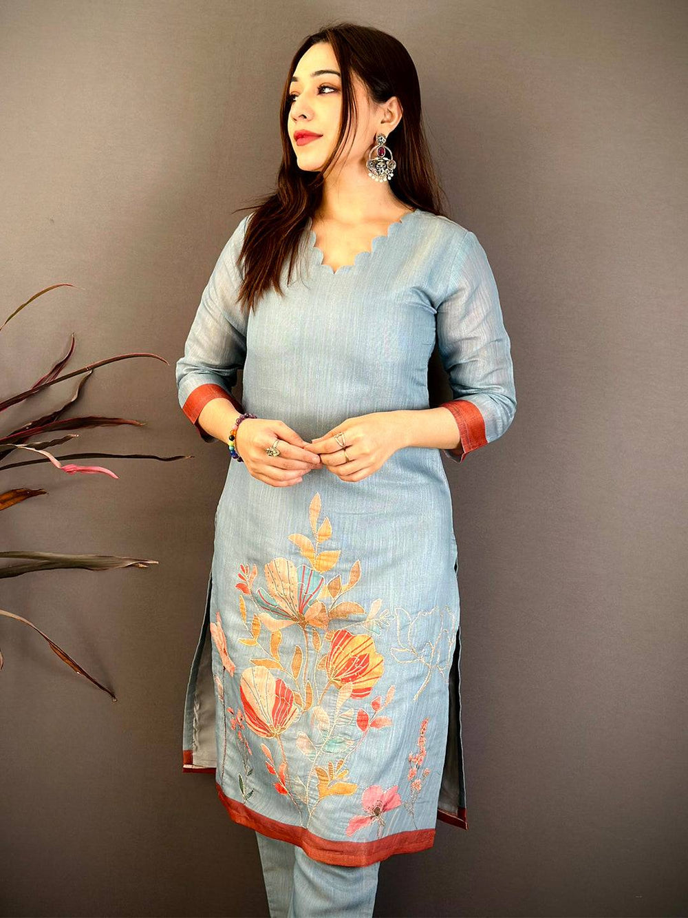 Classic Cotton Zari Ari Work Kurti
