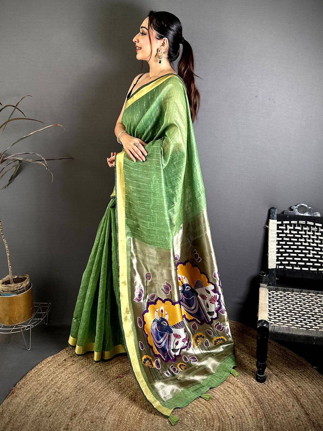 Exclusive Pichwai Jacquard Rich Pallu Saree