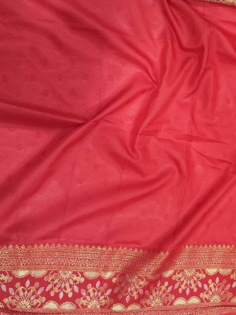 Opulent Warli Gold Zari Dharamavaram Silk Saree

