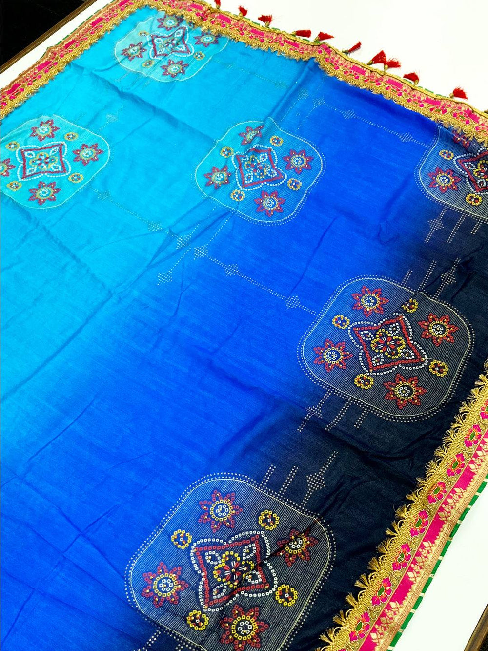 Radiant Chinnon Chiffon Bandhej Saree