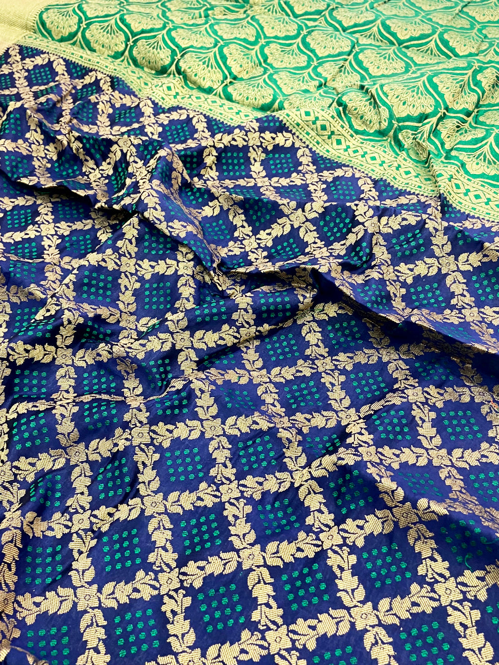 Regal Navy Blue Banarasi Patola Zari Saree
