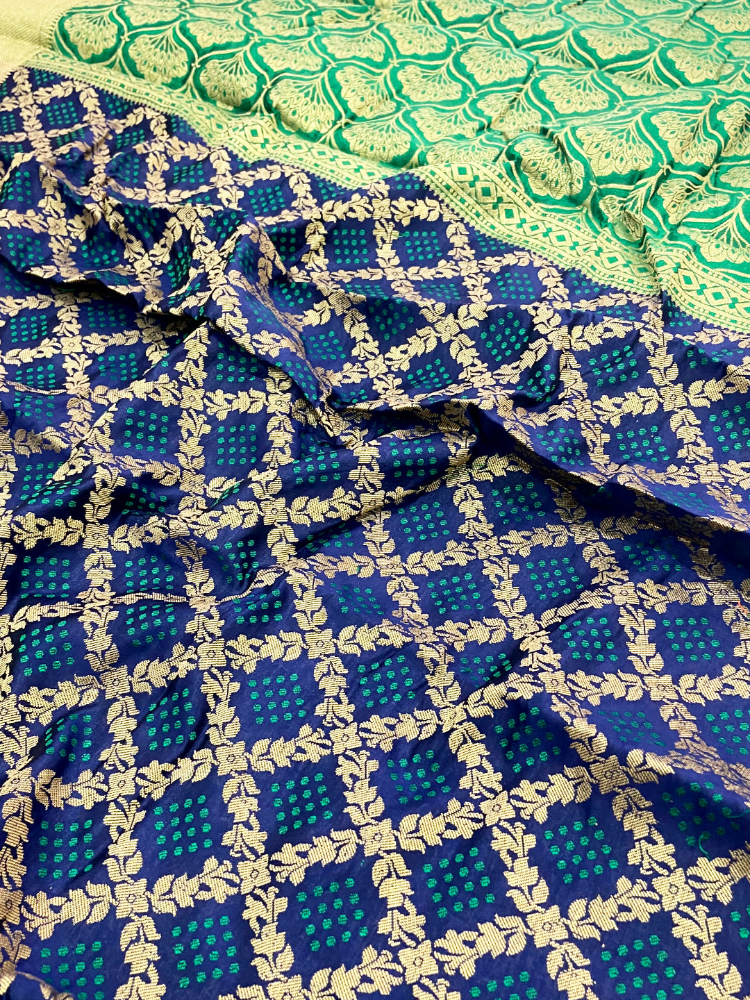 Regal Navy Blue Banarasi Patola Zari Saree