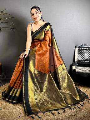 Radiant Katan Silk Zari Woven Design Saree