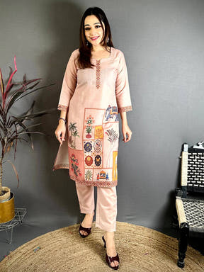Mughal Butta Square Neck Kurti