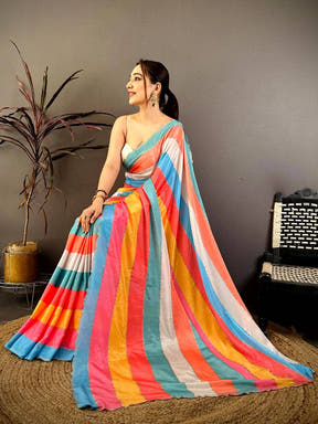 Opulent Soft Chiffon Stone Work Saree