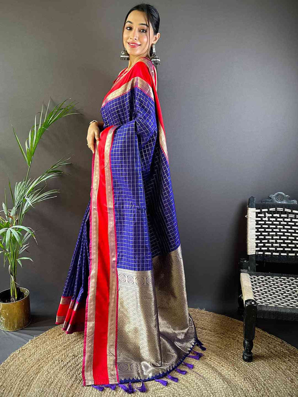 Blue Silk Woven Kanchi Banarasi Saree