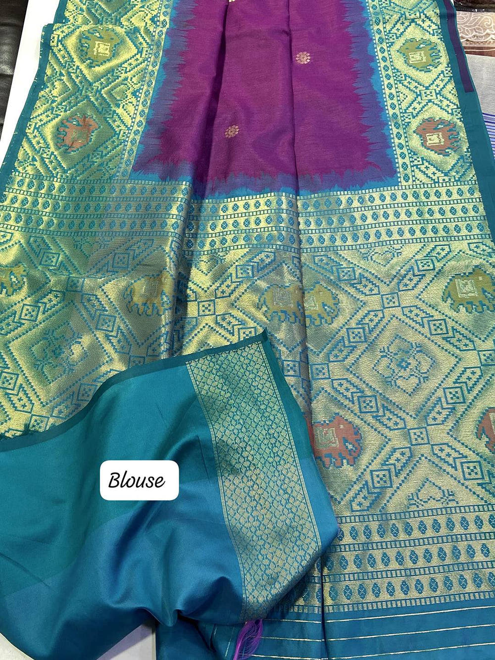 Royal Purple Silk Zari Weaving Saree