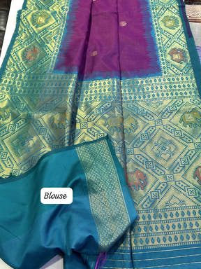 Royal Purple Silk Zari Weaving Saree