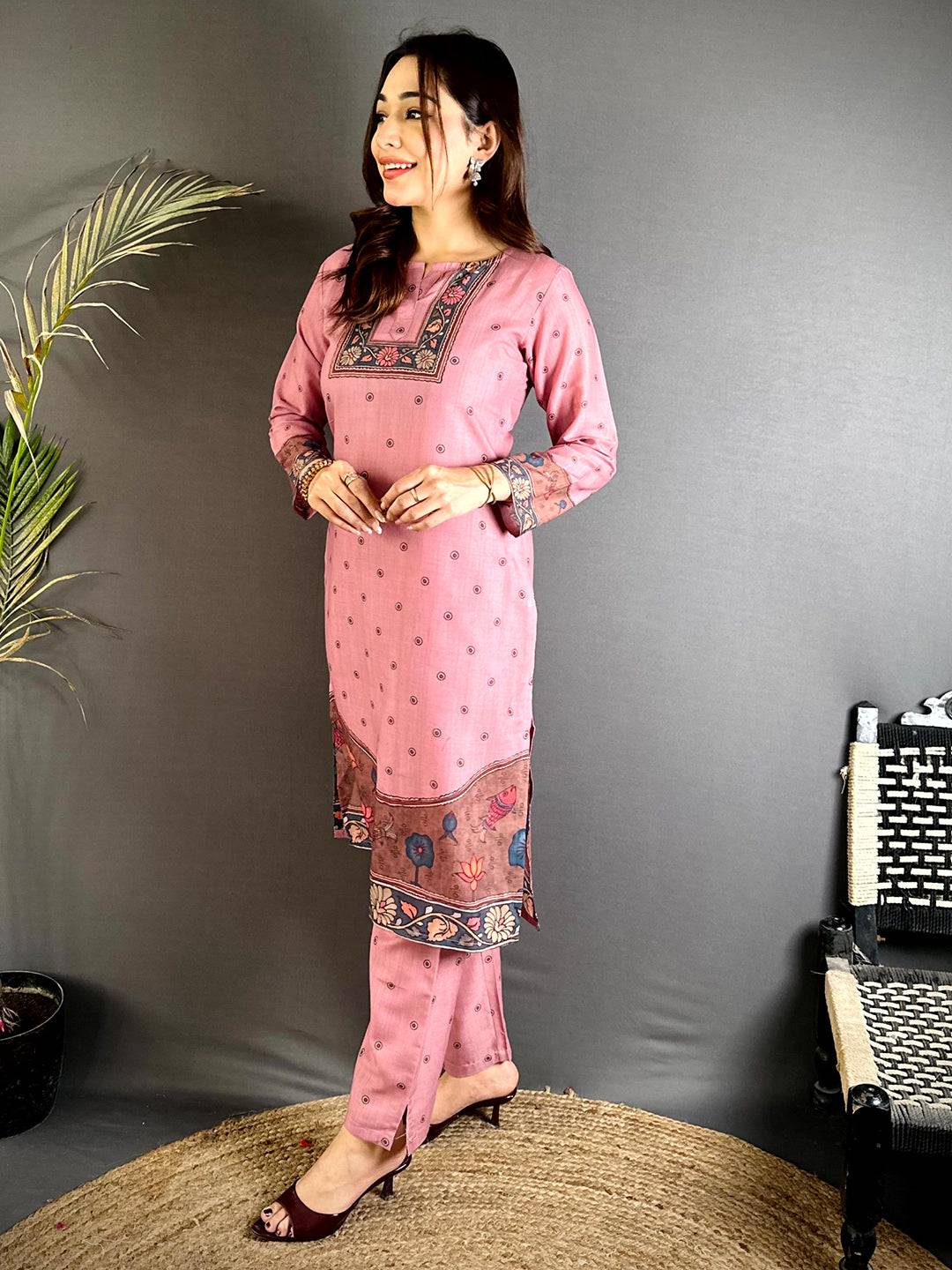 Round Neck Kalamkari Art Kurti


