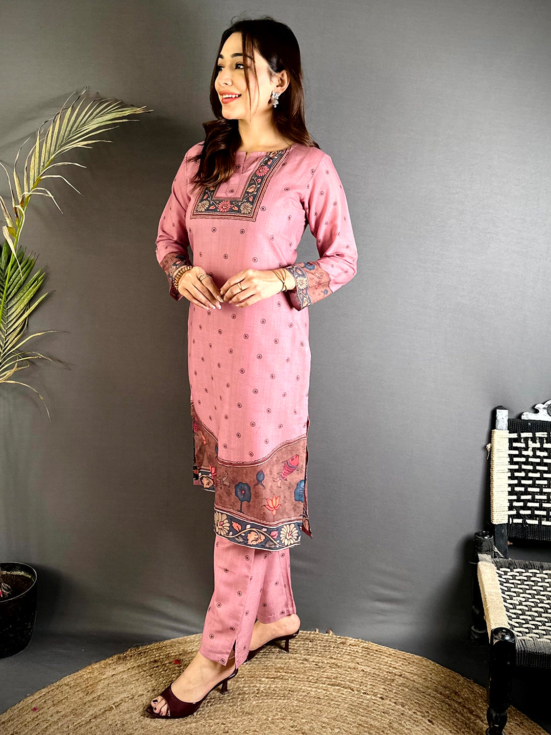 Round Neck Kalamkari Art Kurti