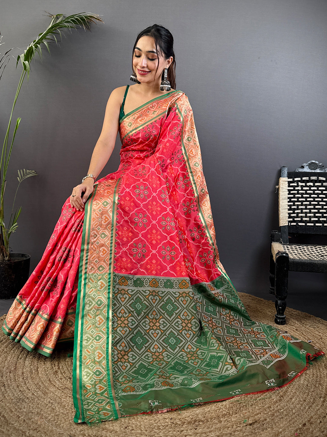Artistic Pochampally Patola Silk Saree