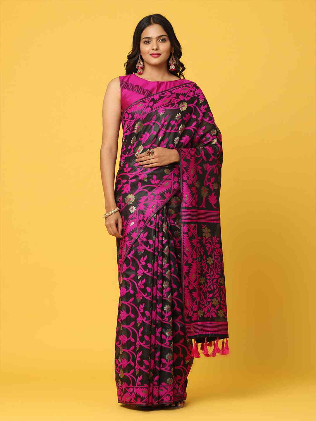  Dhakai Jamdani Cotton Silk Saree