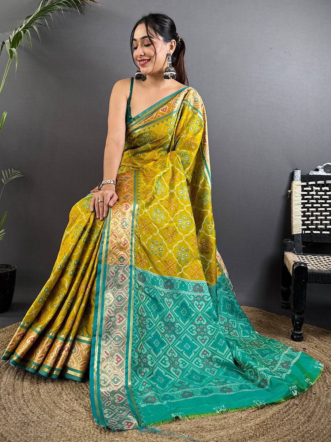 Radiant Pochampally Patola Silk Saree

