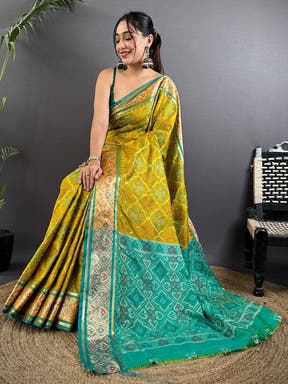 Radiant Pochampally Patola Silk Saree

