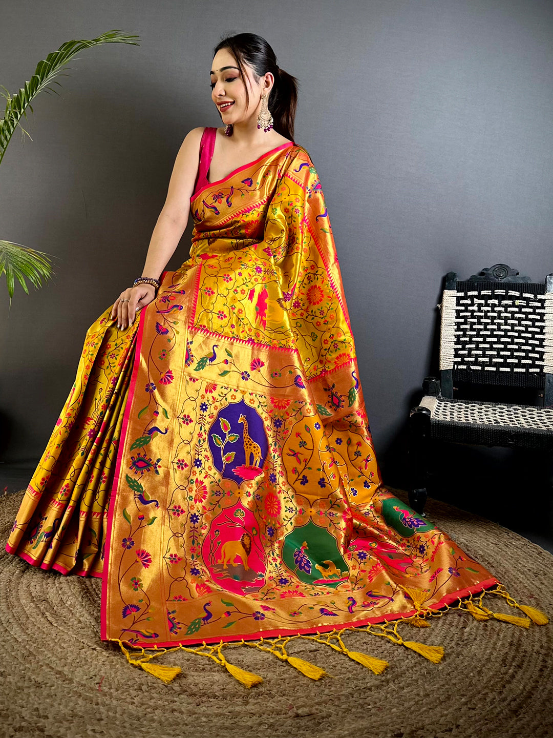 Royal Yellow Patola Paithani Saree