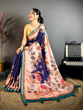 Opulent Kalamkari Art Print Saree