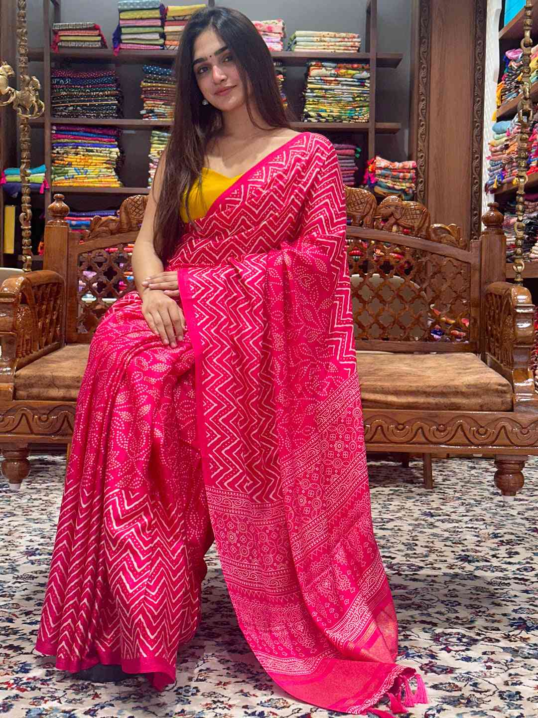 Beautiful Manipuri Silk Saree with Foil Print