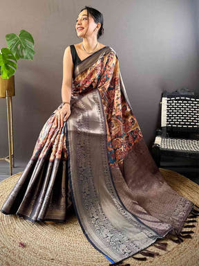 Heritage Bloom Kalamkari Silk Saree

